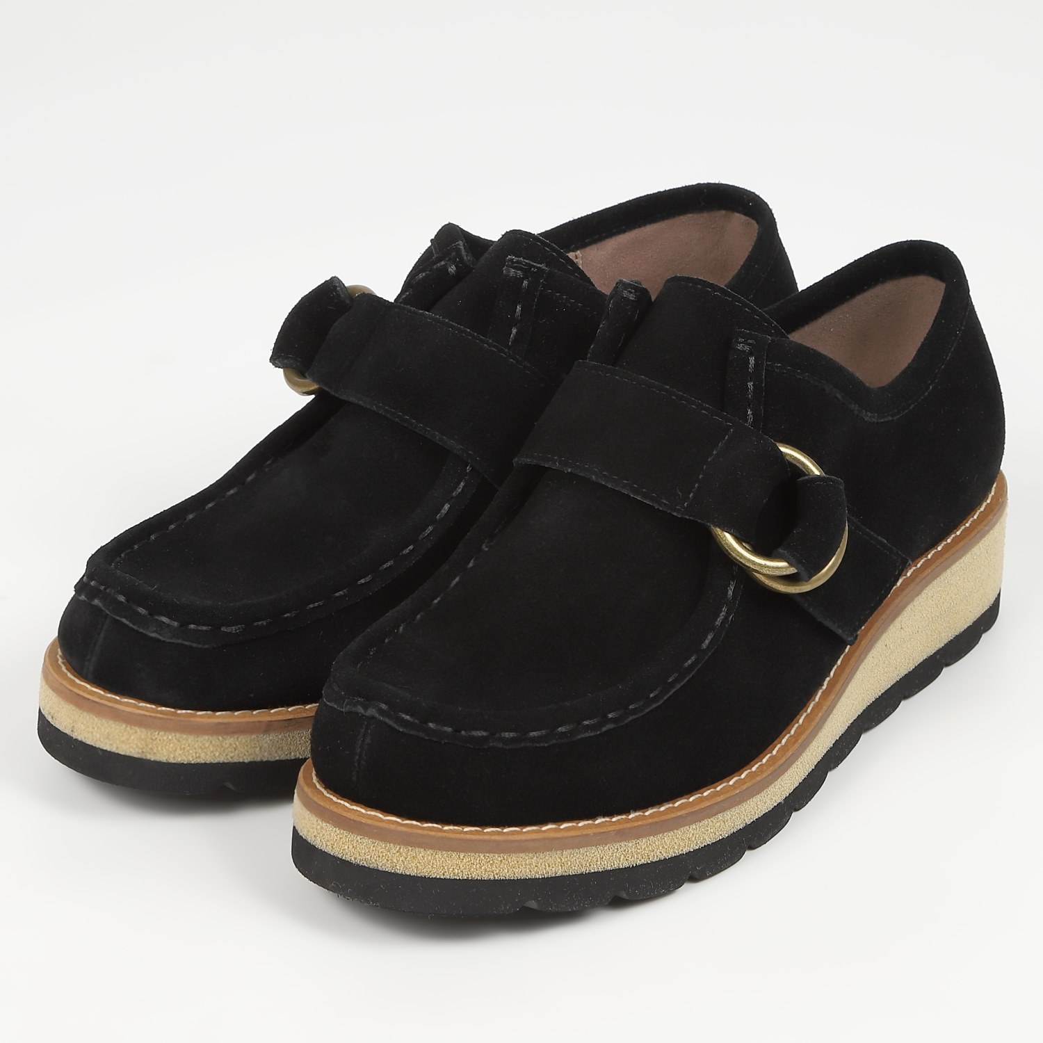 【OUTLET】KISCO（キスコ）リングベルトワラビーシューズ　ブラックスエード