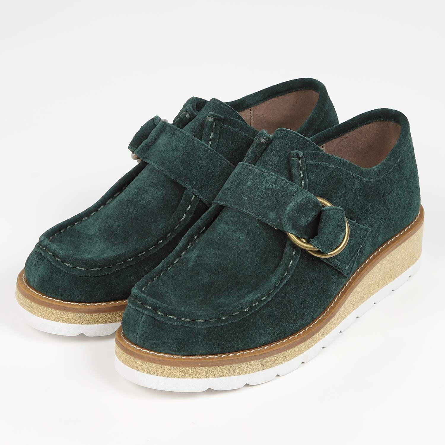 【OUTLET】KISCO（キスコ）リングベルトワラビーシューズ　グリーンスエード