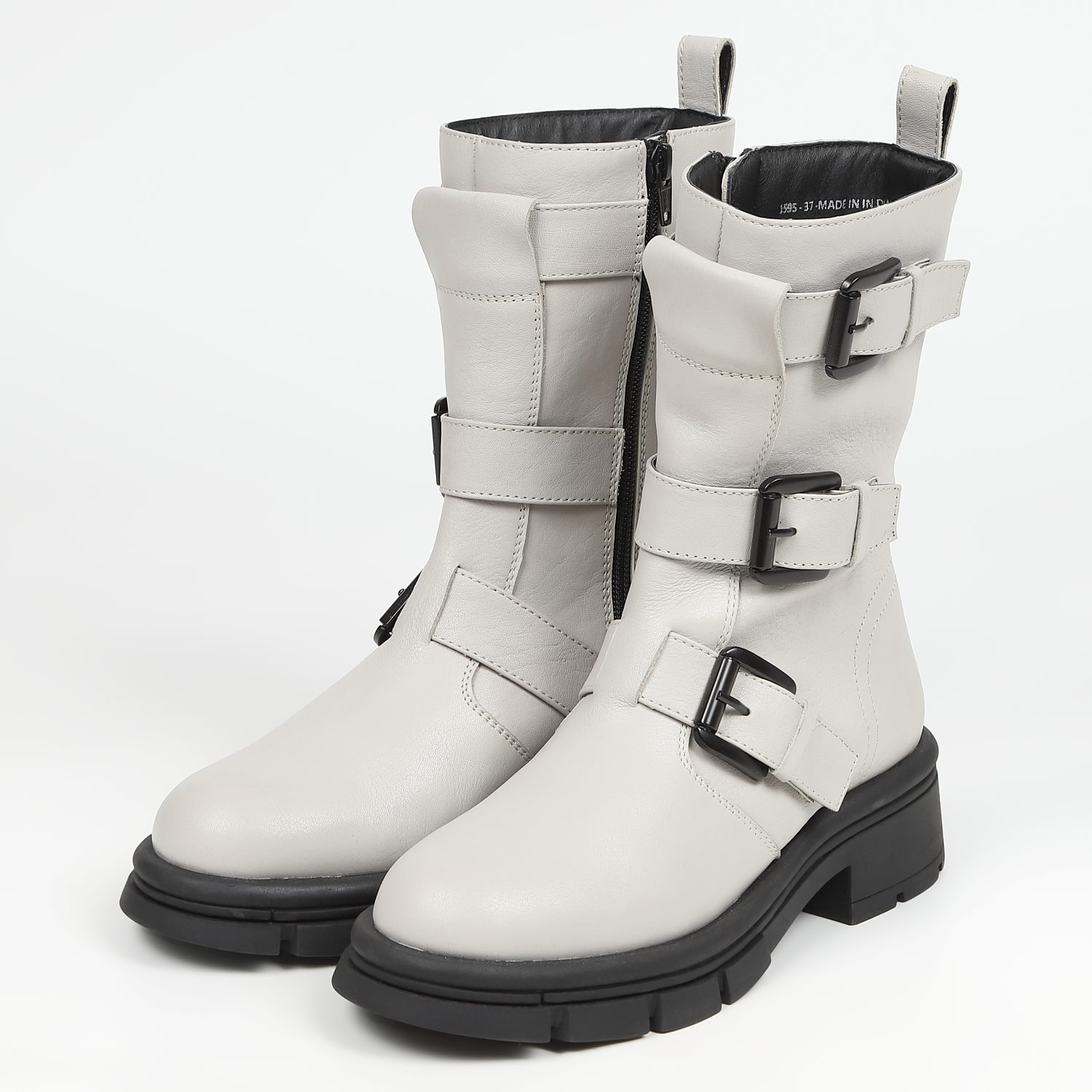 【OUTLET】KISCO（キスコ）3バックルトラックソールブーツ　ライトグレー