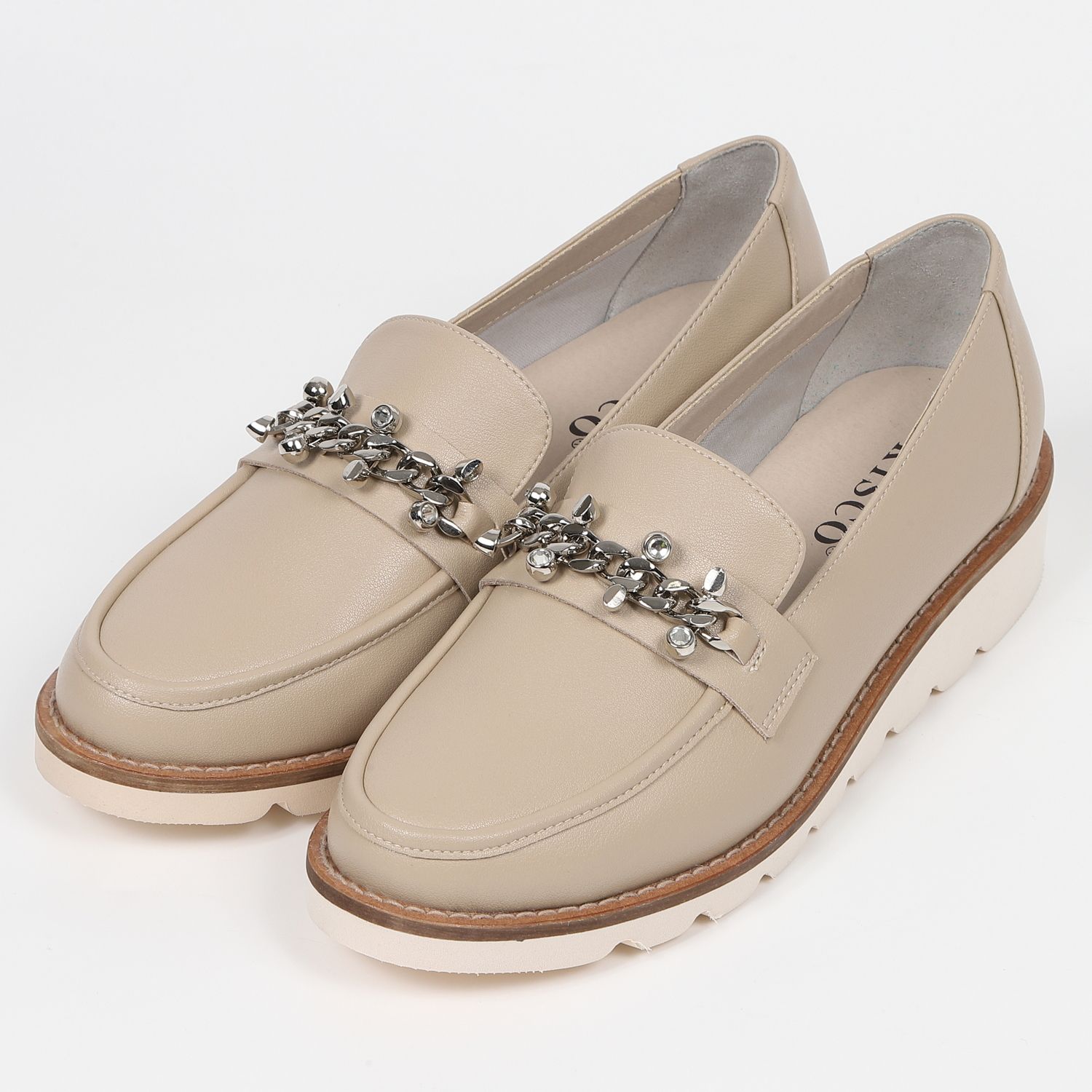 KISCO（キスコ）チェーンビットローファー　ライトベージュ