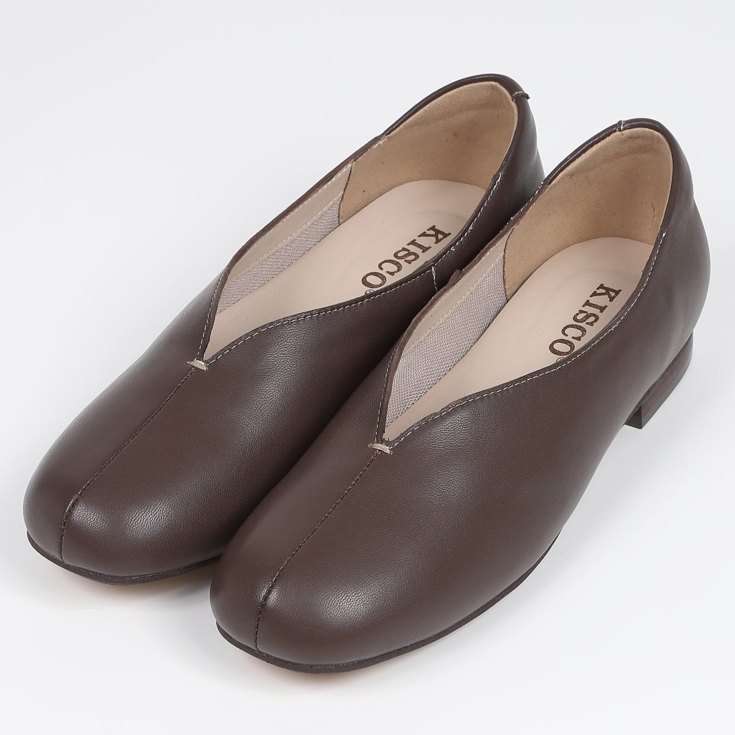 KISCO（キスコ）ローヒールスリッポン　ブラウン