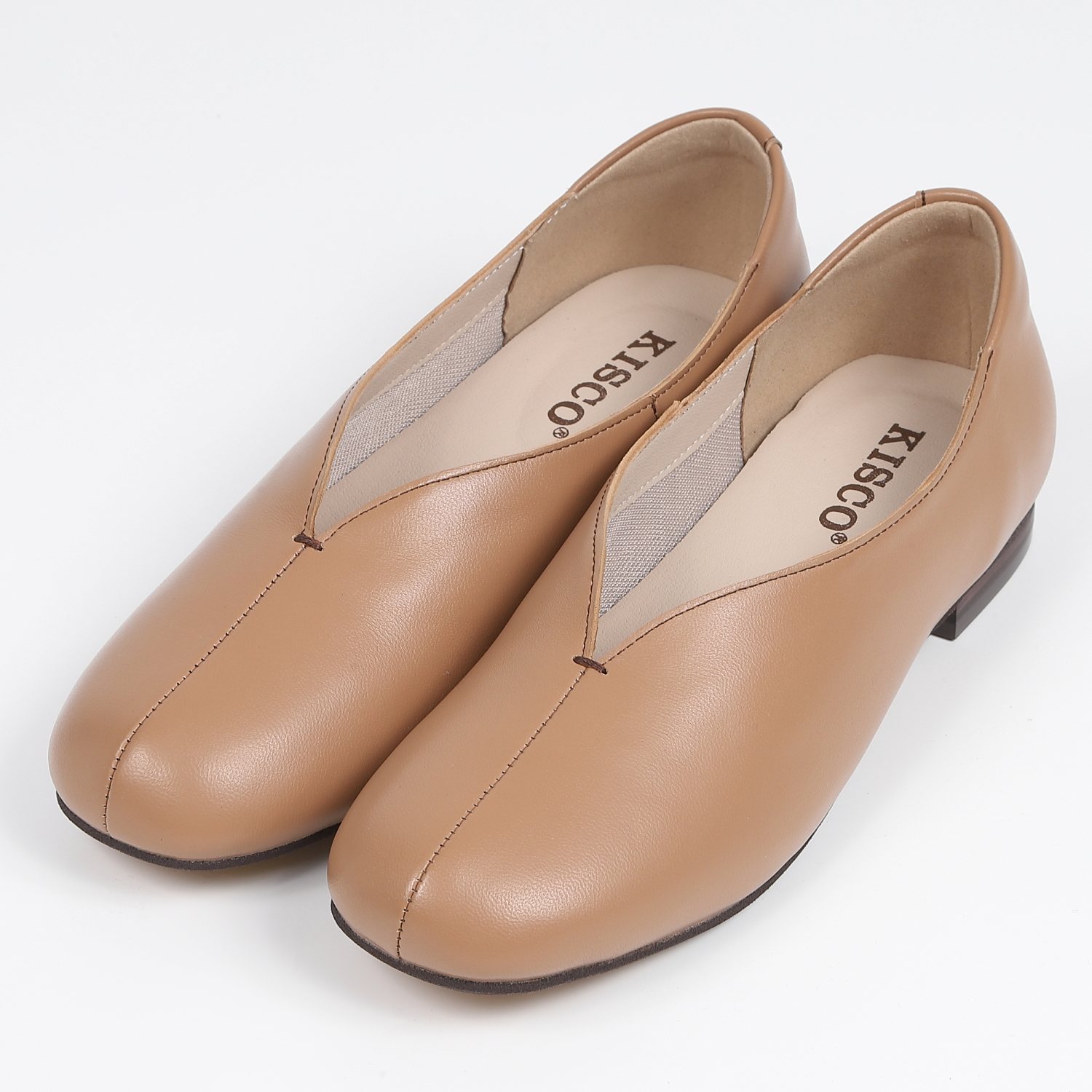 KISCO（キスコ）ローヒールスリッポン　ダークベージュ