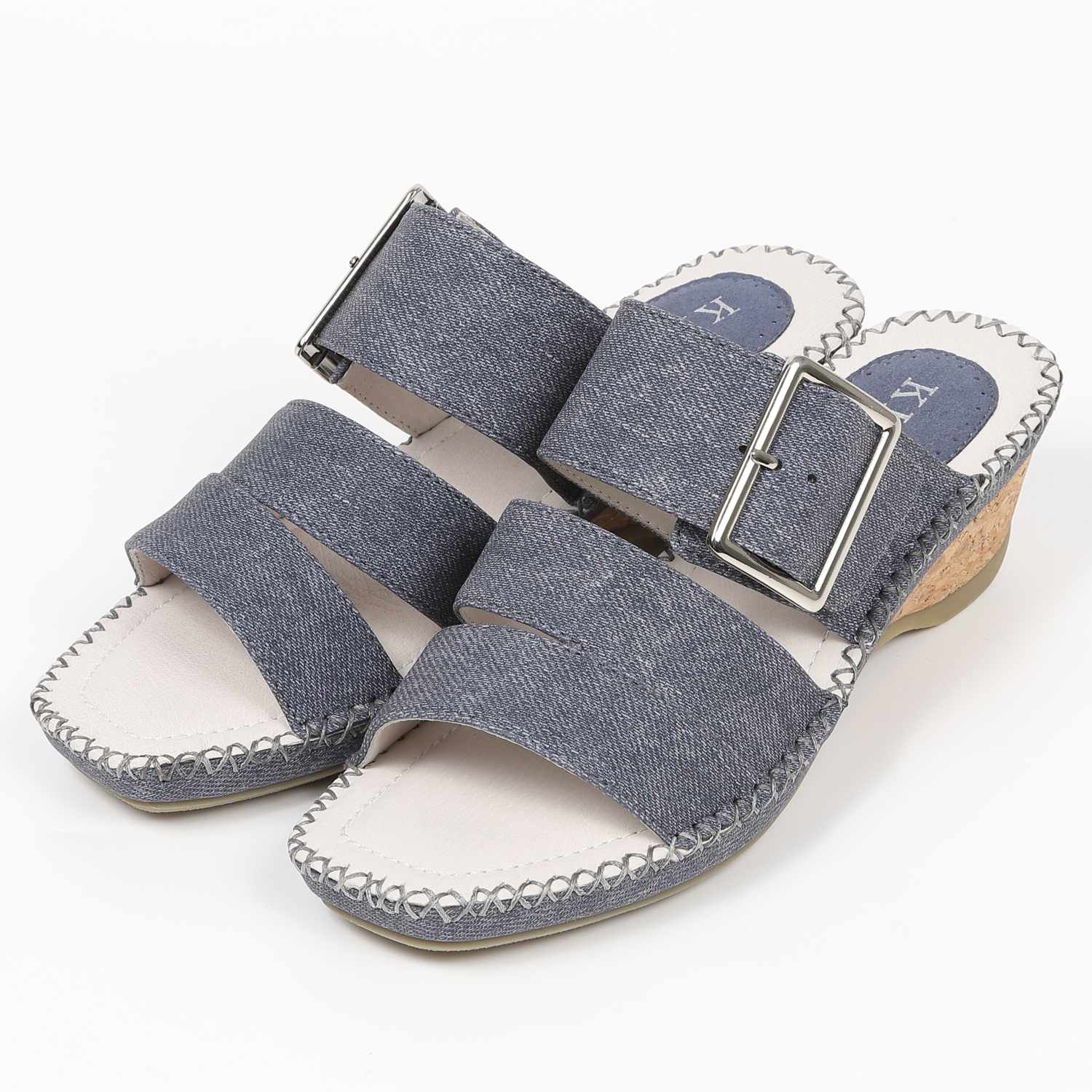 KISCO（キスコ）ベルトスクエアミュール　デニム