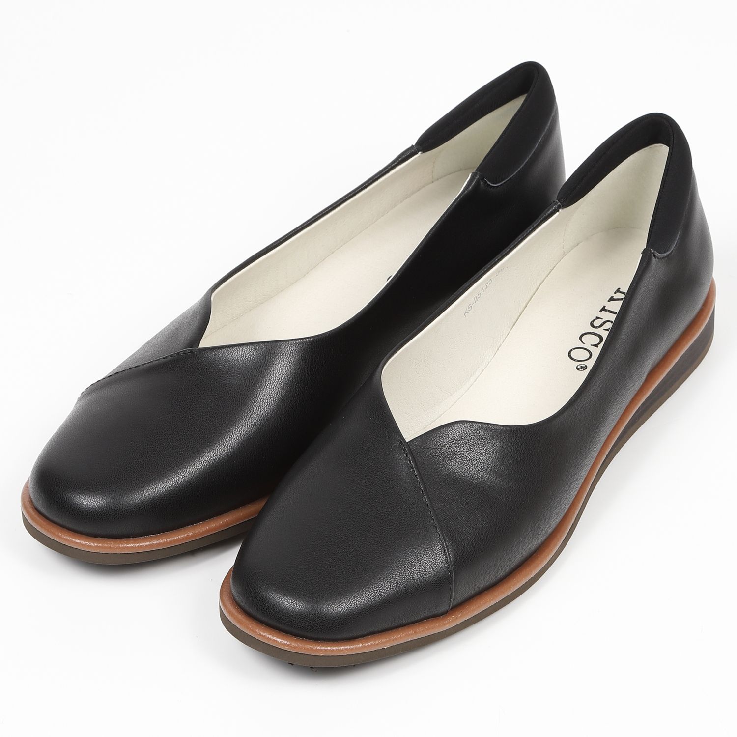 KISCO（キスコ）アシンメトリーカジュアルパンプス　ブラック