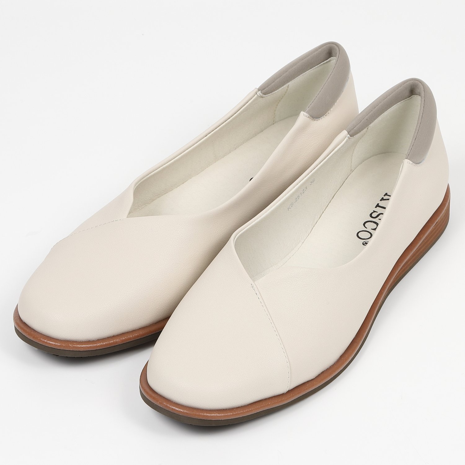 KISCO（キスコ）アシンメトリーカジュアルパンプス　ホワイト