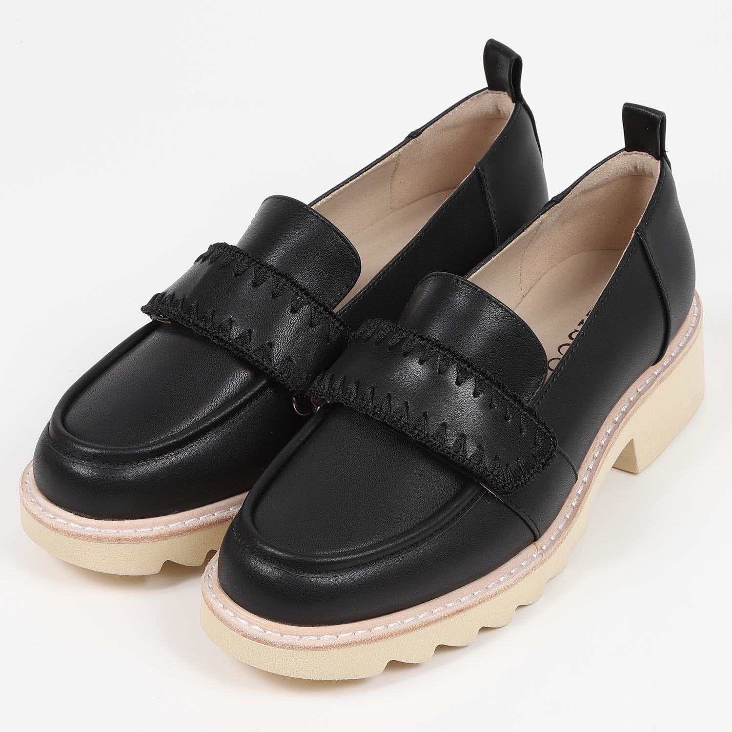 KISCO（キスコ）シャークソールベルトローファー　ブラック