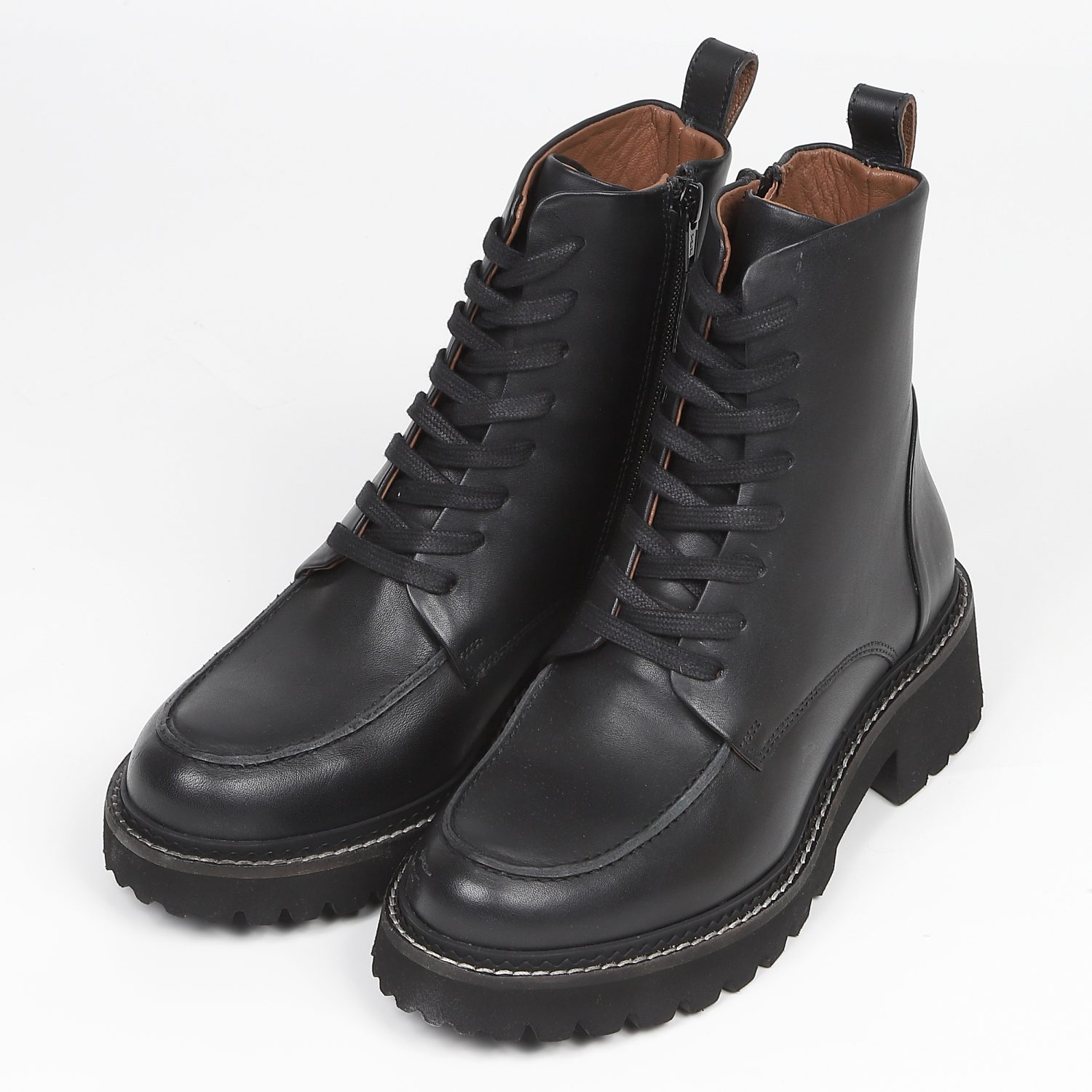 【OUTLET】KISCO（キスコ）トラックソールレースアップブーツ　ブラック