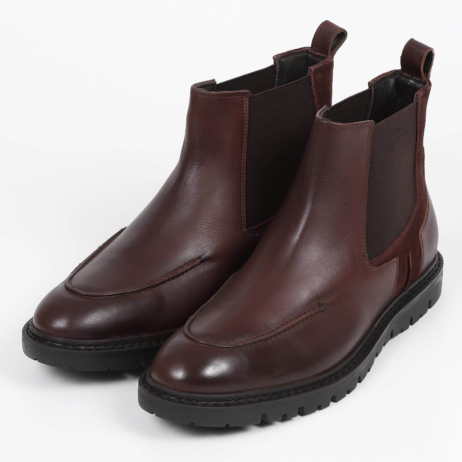 【OUTLET】KISCO MEN'S（キスコ メンズ）サイドゴアアンクルブーツ　ブラウン