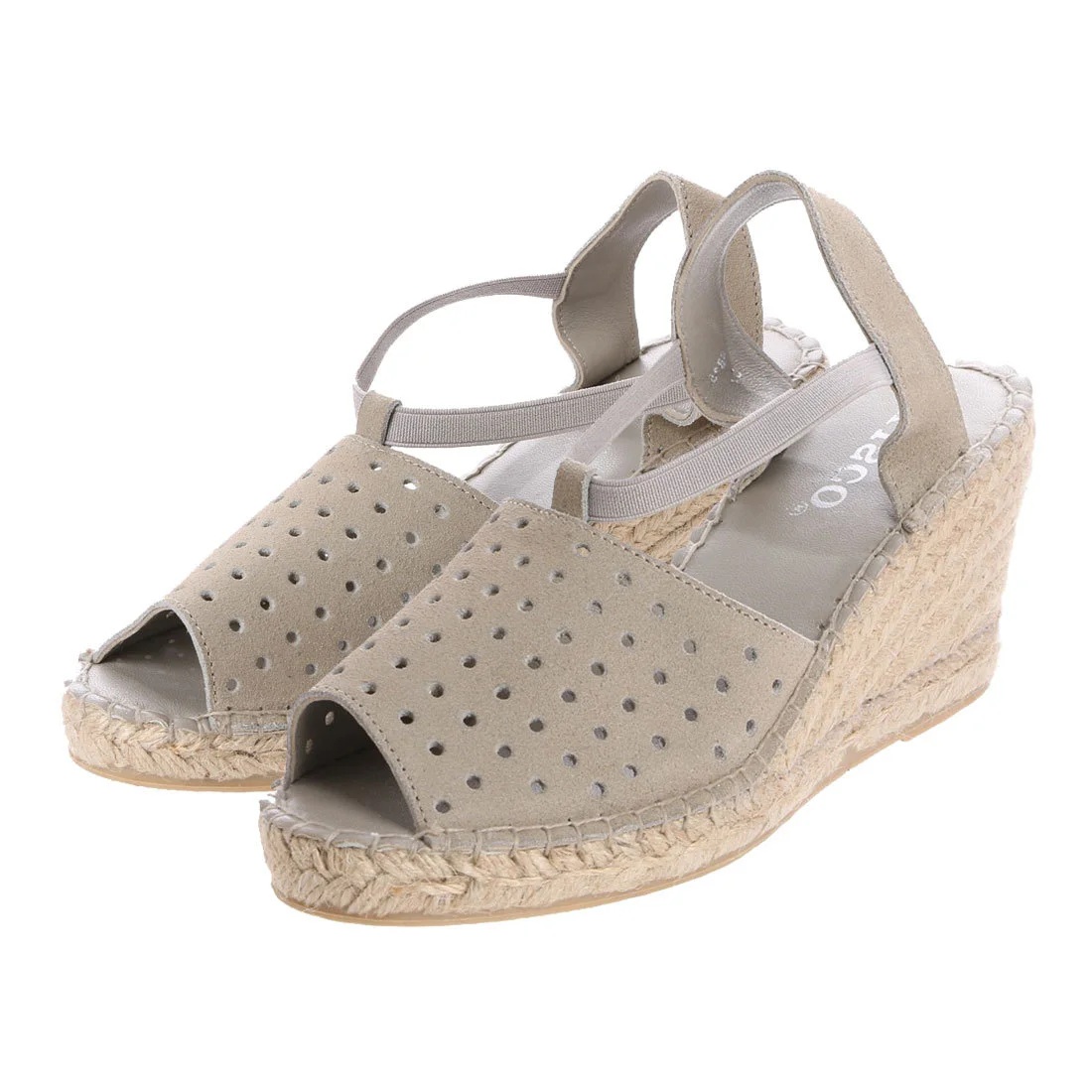 【OUTLET】KISCO（キスコ）バックストラップパンチングジュート巻サンダル 　ベージュ