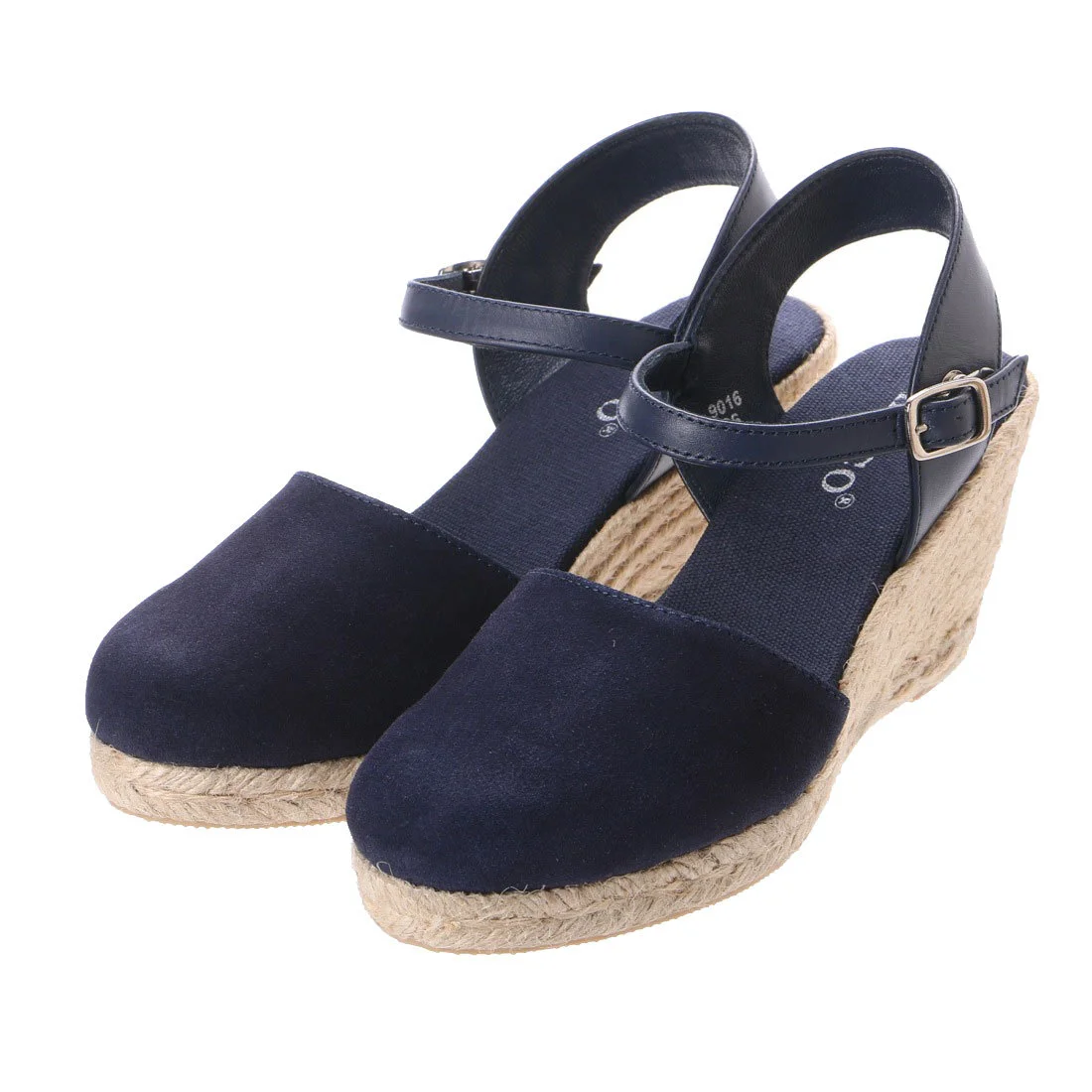 【OUTLET】KISCO（キスコ）カジュアルジュート巻きバックストラップラウンドトゥサンダル　ネイビー