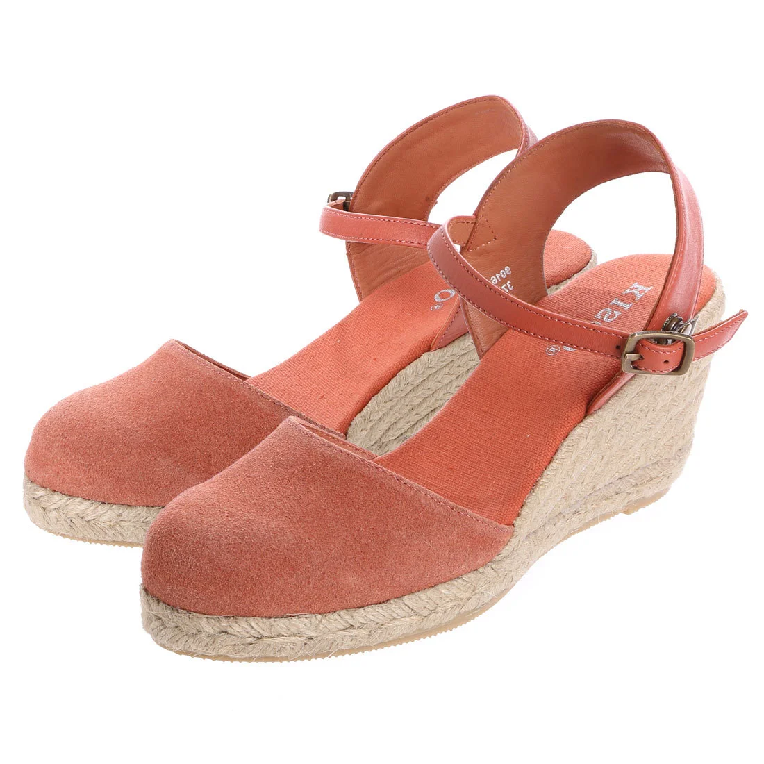 【OUTLET】KISCO（キスコ）カジュアルジュート巻きバックストラップラウンドトゥサンダル　オレンジ