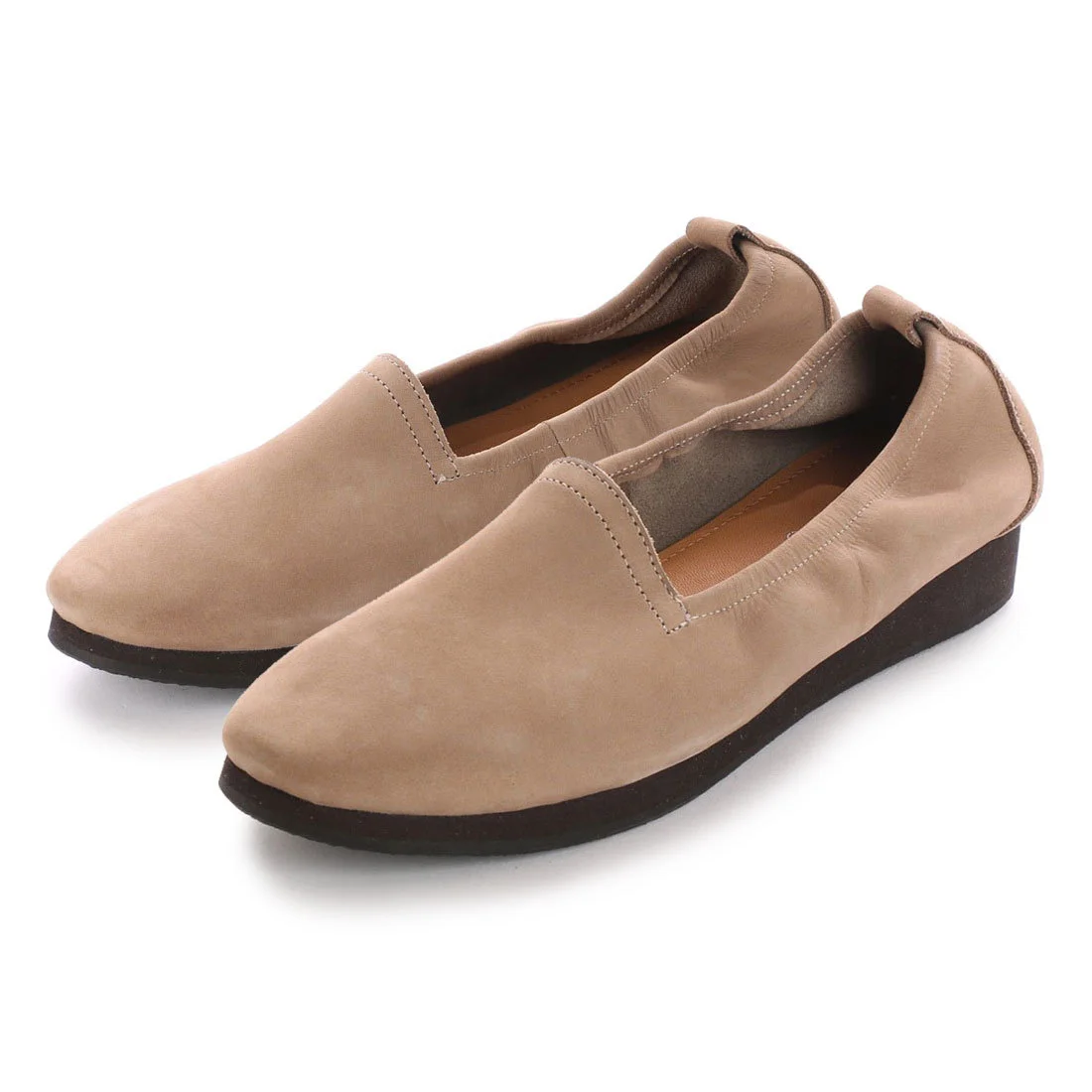 【OUTLET】KISCO（キスコ）カジュアルベーシックローヒールシューズ　ベージュ