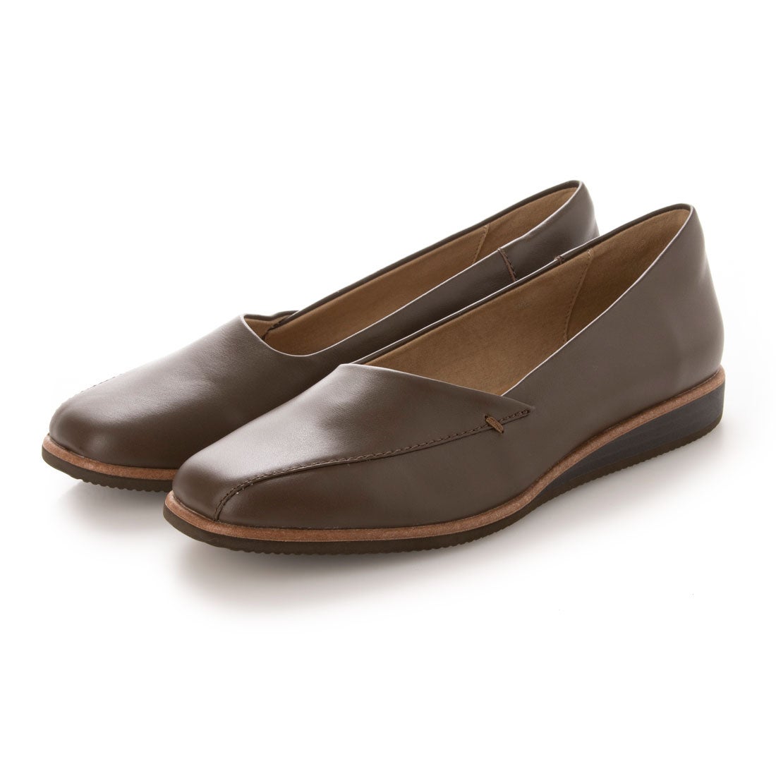 【OUTLET】KISCO（キスコ）流れモカLカットスリッポン　ダークブラウン