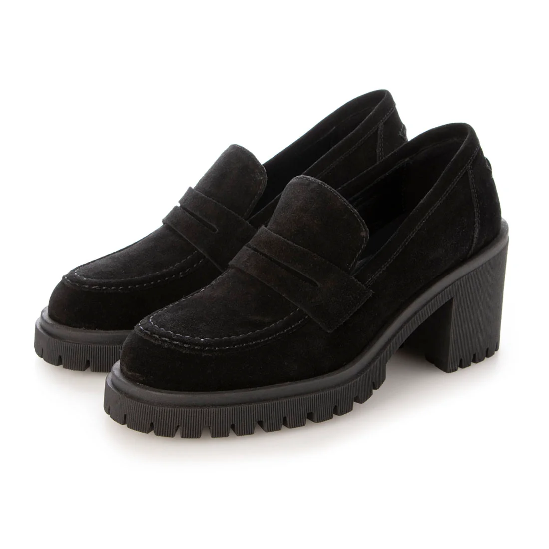【OUTLET】Lamica（ラミカ） ヒールアップローファー  　ブラックスエード