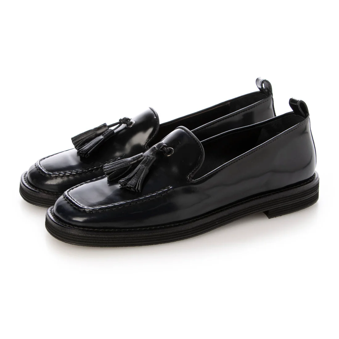 【OUTLET】NAPOLEONI（ナポレオーニ） イタリア製 タッセル付きローファー　ブラック