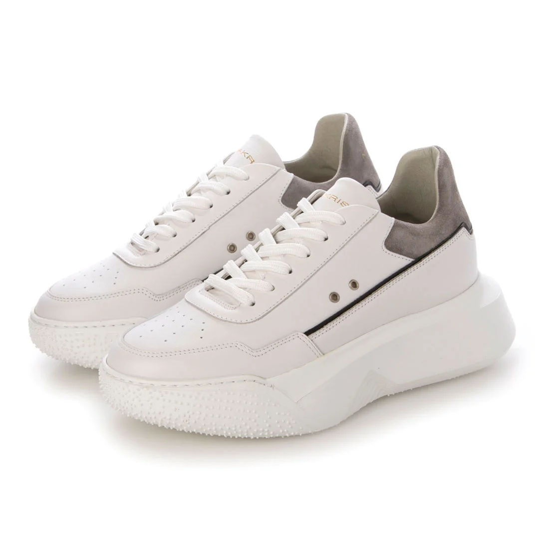 【OUTLET】 	MAKRIS（マクリス）　ボリュームソール厚底スニーカー　ホワイト