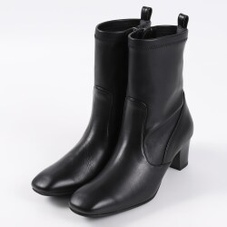 バークレー グレー レザー ニット ブーツ　24㎝ BARCLAY（バークレー）編み上げニットブーツ ブラック｜BARCLAY