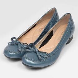 VITA NOVA（ヴィタノヴァ）リボン付カッターパンプス ブラックエナメル