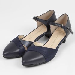 OUTLET】With Width（ウィズウィズ）オープントゥバックベルトパンプス