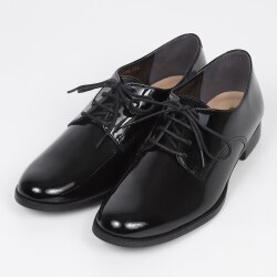 BARCLAY（バークレー）レースアップパンプス ブラックエナメル