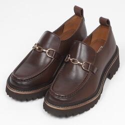 KISCO（キスコ）アウトステッチVカット軽量シューズ ダークブラウン