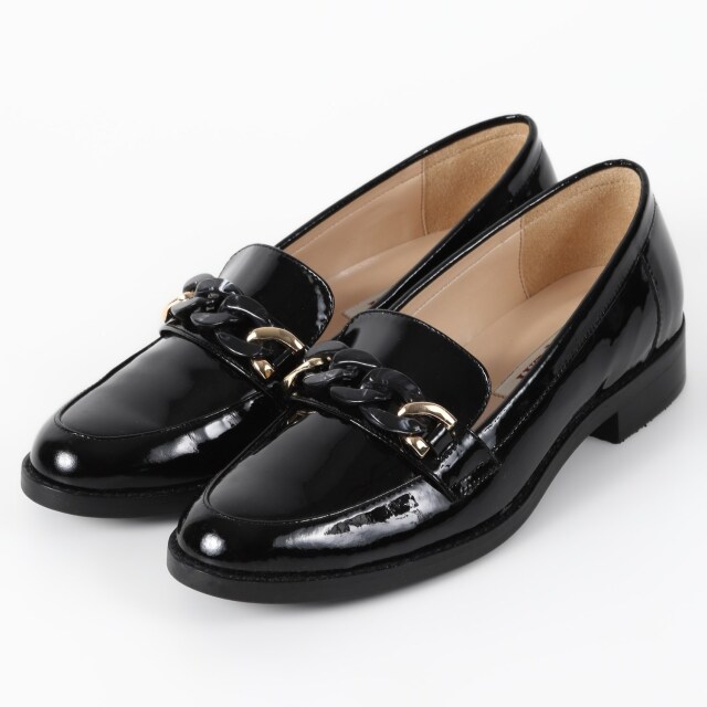 【OUTLET】BARCLAY（バークレー）チェーンローファー　ブラックエナメル