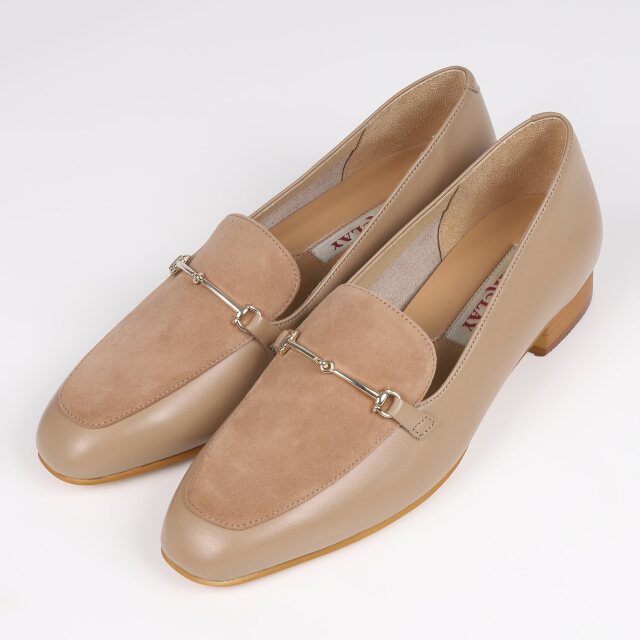 【OUTLET】BARCLAY（バークレー）細ビットローファー　ベージュコンビ