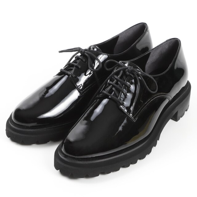 glitter サムシング SOMETHING 本革レースアップブーツ （ブラック） -靴＆ファッション通販 ロコンド〜自宅で試着、気軽に返品 [のグレープフルーツ プラム] レディース 本革 シングルシューズ 牛革 ソフトボトム レディースシューズ レースアップ ショート