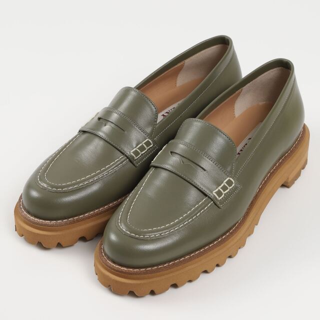 【OUTLET】BARCLAY（バークレー）ステッチワークローファー　カーキ