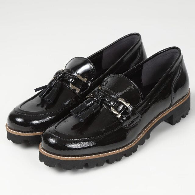 BARCLAY（バークレー）マニッシュタッセルローファー ブラックエナメル 