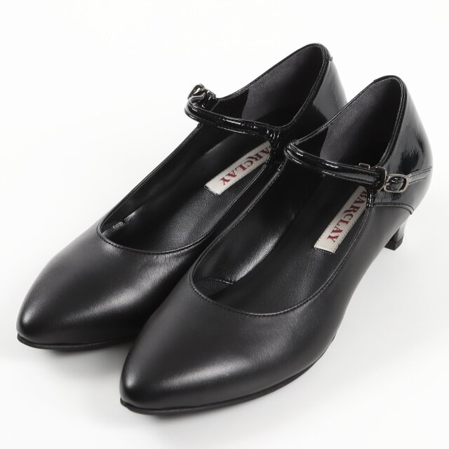 OUTLET】BARCLAY（バークレー）異素材コンビパンプス ブラック