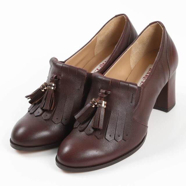 OUTLET】BARCLAY（バークレー）タッセルヒールパンプス ダークブラウン 