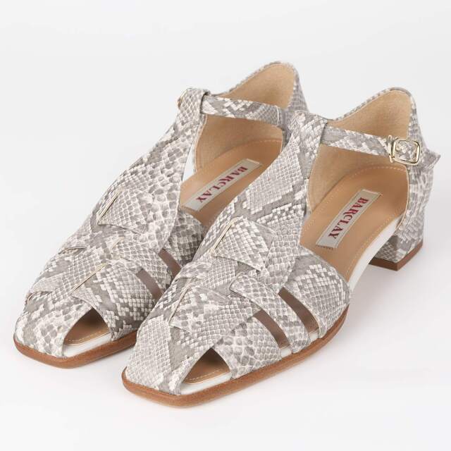 【OUTLET】BARCLAY（バークレー）スクエアトゥグルカサンダル　ヘビ