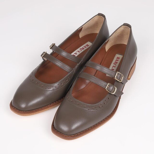 【OUTLET】BARCLAY（バークレー）マニッシュストラップパンプス　ブラウン