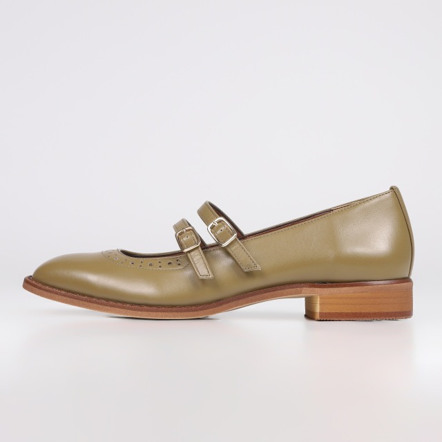 BARCLAY（バークレー）マニッシュストラップパンプス オリーブ