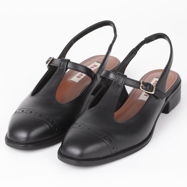 【OUTLET】BARCLAY（バークレー）Tストラップバックバンドシューズ　ブラック