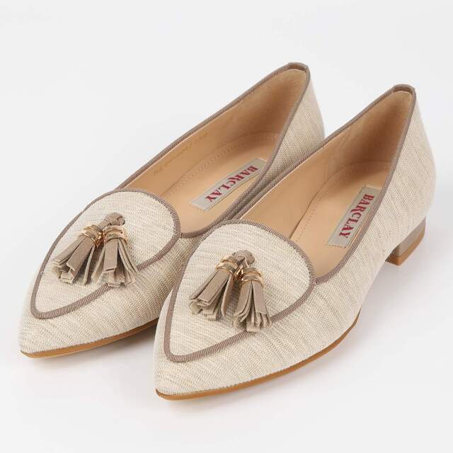 BARCLAY(バークレー)ラメ生地タッセルパンプス ゴールドファブリック