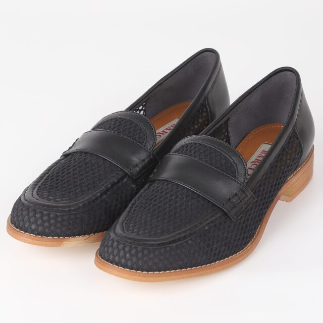 【OUTLET】BARCLAY（バークレー）メッシュ生地ローファー　ブラックファブリック