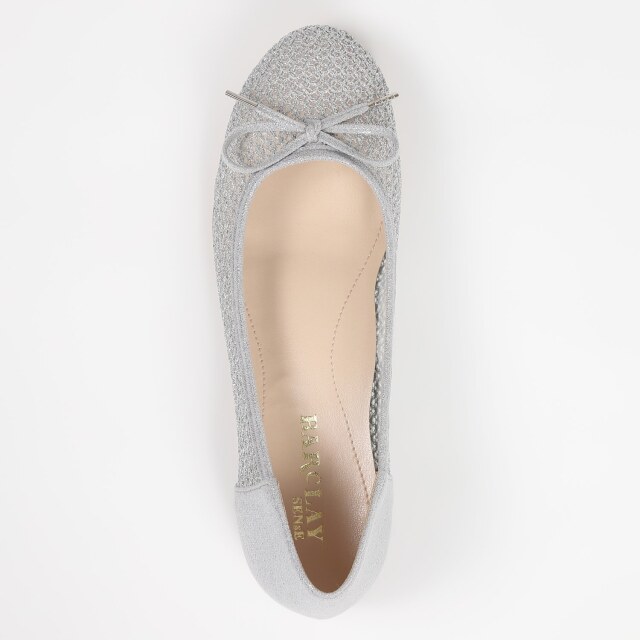 BARCLAY（バークレー）チュールレースバレエシューズ シルバー