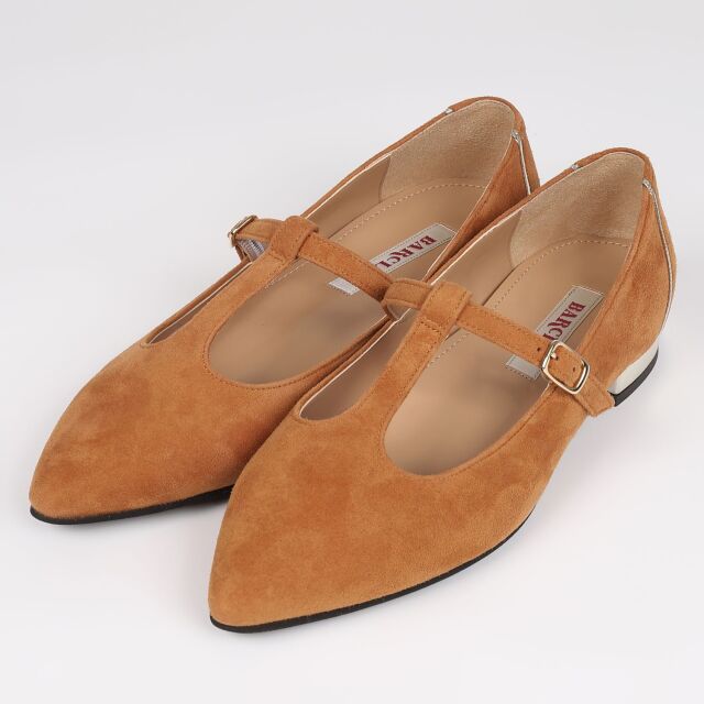【OUTLET】BARCLAY（バークレー）スエードポインテッドパンプス　キャメルスエード
