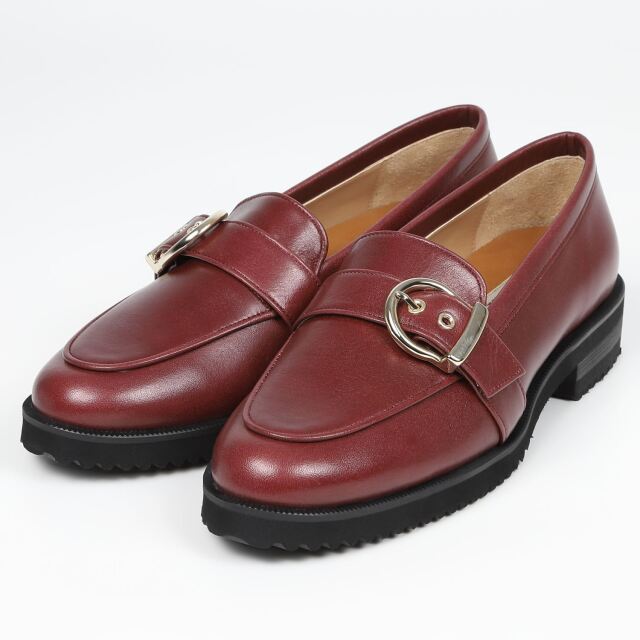 【OUTLET】BARCLAY（バークレー）タンクソールバックルローファー　バーガンディー