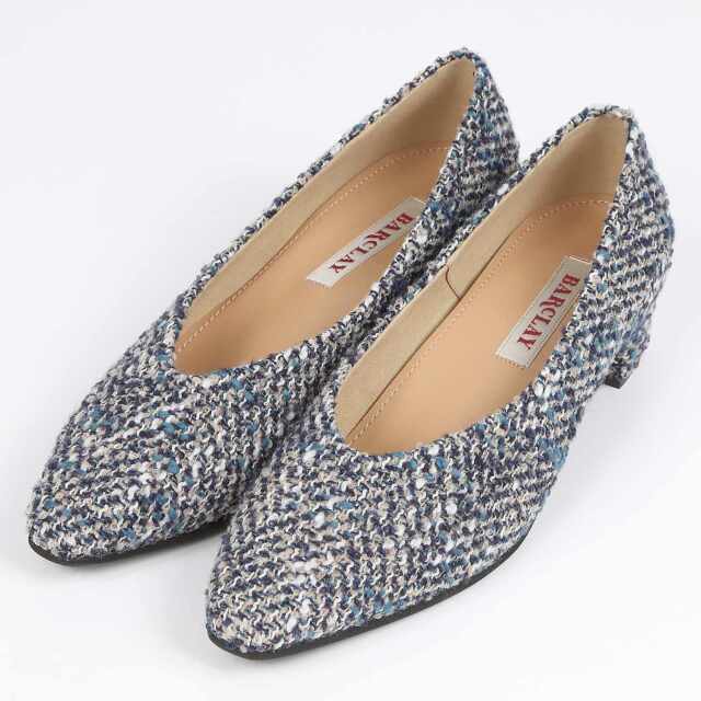 BARCLAY（バークレー）3.5cmヒールパンプス　ブルーファブリック２