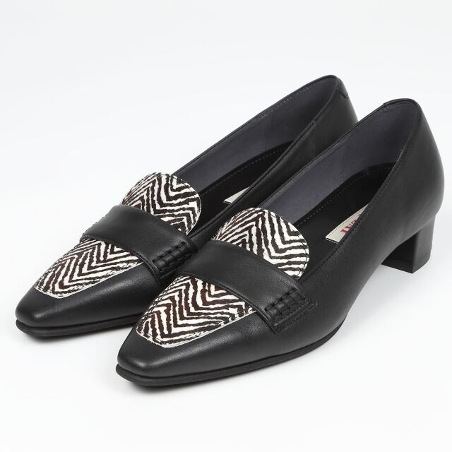【OUTLET】BARCLAY（バークレー）3.5cmヒールローファー　ブラックコンビ