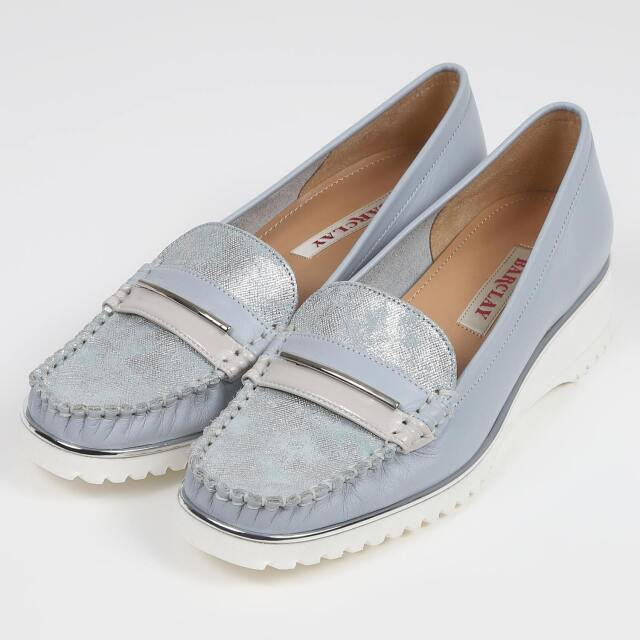BARCLAY（バークレー）EVAソールモカシンパンプス　ブルーグレー