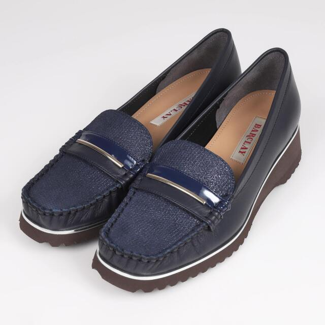 【OUTLET】BARCLAY（バークレー）EVAソールモカシンパンプス　ネイビー