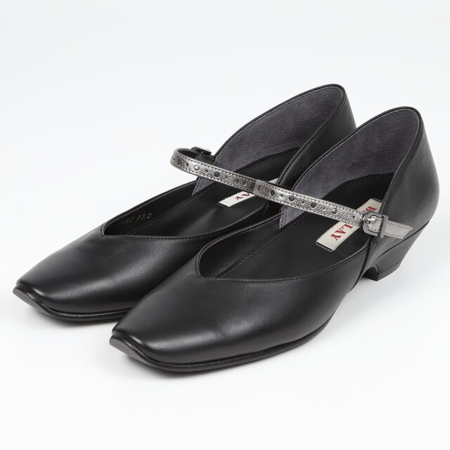 【OUTLET】BARCLAY（バークレー）マイラーストラップパンプス　ブラックコンビ