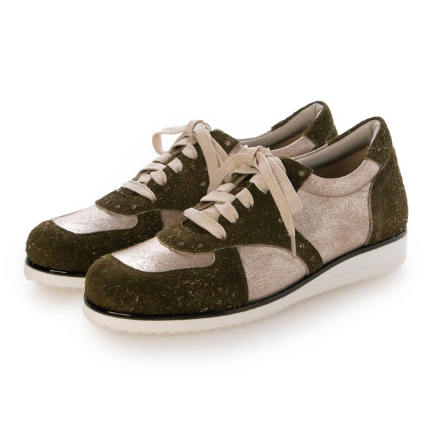 【OUTLET】BARCLAY（バークレー）シルバーピーススニーカー　ピンクゴールドコンビ