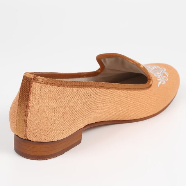 BARCLAY（バークレー）刺繍モチーフオペラシューズ オレンジ｜BARCLAY