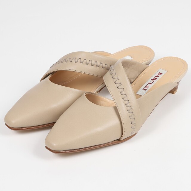 【OUTLET】BARCLAY（バークレー）斜めベルトミュール　ベージュ