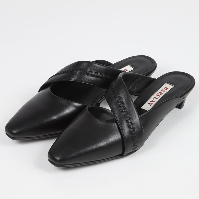 【OUTLET】BARCLAY（バークレー）斜めベルトミュール　ブラック